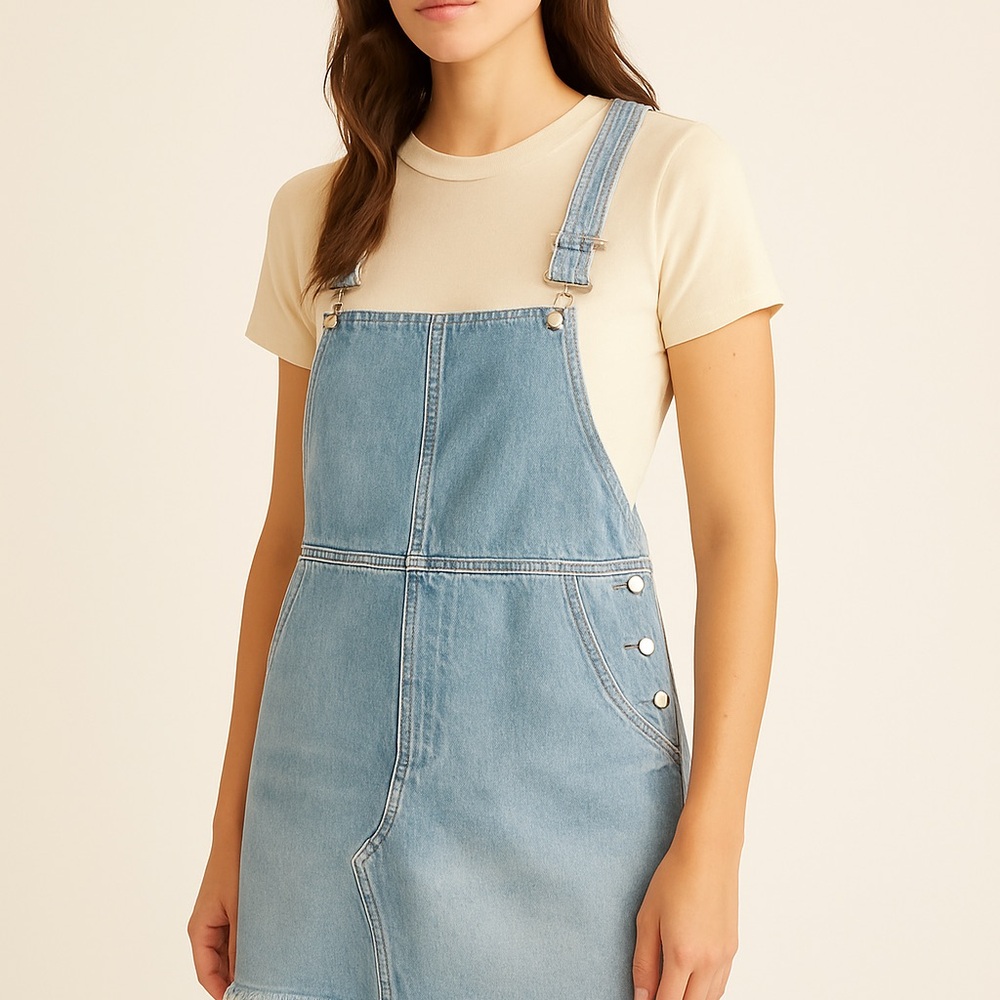 Free People Denim Overall Dress Skirt – Size 6